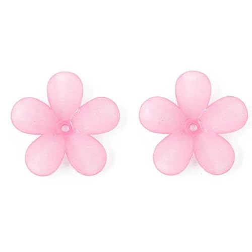 20 Stück Blumen-Acryl-Blütenblatt, perforierte Basis, Verbindungsstück, Perlenkappe, Charms, DIY-Haarnadel, Armband, Schmuckherstellung, Zubehör, Rosa von FDIMALTOR