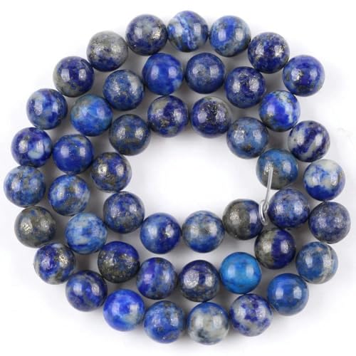 4 6 8 10 mm Natursteinperlen, bunte Meeressediment-Jaspis-Türkise, runde Perlen zur Schmuckherstellung, DIY-Armbänder, Zubehör-Lapislazuli-10 mm von FDIMALTOR