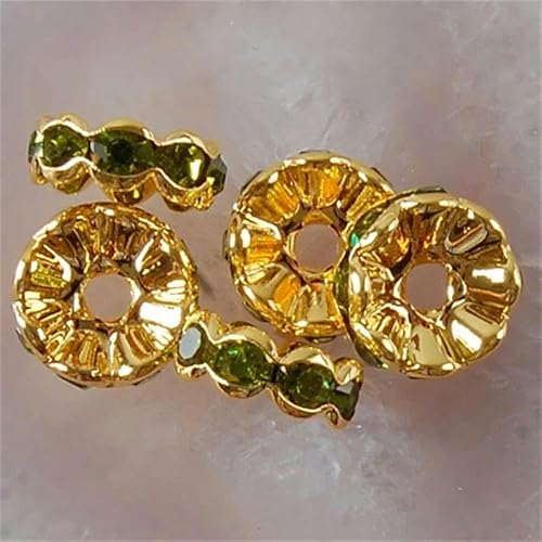 5 stück 3x10mm Multicolor Kristall Gold Klasse Spacer Perle Lose Perlen Für Schmuck Machen DIY Halskette Armband Zubehör-h2227 von FDIMALTOR