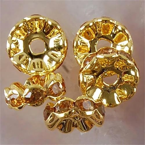 5 stück 3x10mm Multicolor Kristall Gold Klasse Spacer Perle Lose Perlen Für Schmuck Machen DIY Halskette Armband Zubehör-h2232 von FDIMALTOR