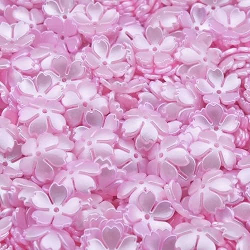 50–200 Stück/Los 15 mm Blume, bunte Acryl-Abstandsperle zur Schmuckherstellung, Haarnadel, Ohrringe, DIY-Kleidung, Nähen-ROT-15 mm-200 Stück von FDIMALTOR