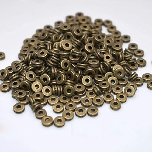 50 Stück tibetische antike Metallperlen in Goldfarbe, ovale Perlen, lose Abstandsperlen zur Schmuckherstellung, DIY-Charm-Armbänder-HJ10, 50 Stück-50 Stück von FDIMALTOR