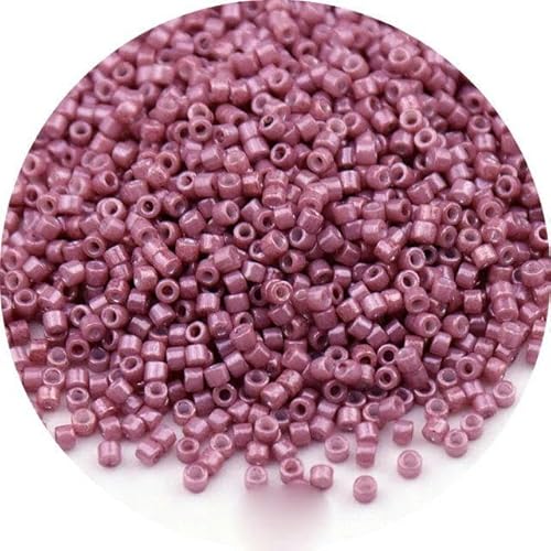 720 Stück 2 mm Glasperlen, undurchsichtige Farbe, gleichmäßige Abstandsperlen für die Herstellung von DIY-Schmuck, Kleidungsstücke und Zubehör-DD726 Korea Purple-2 mm 10 g 720 Stück von FDIMALTOR