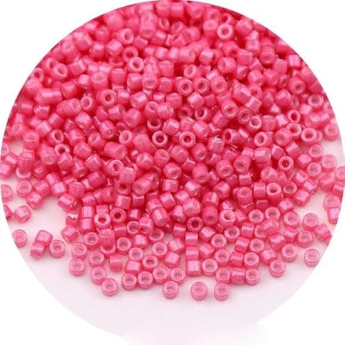 720 Stück 2 mm Glasperlen, undurchsichtige Farbe, gleichmäßige Abstandsperlen für die Herstellung von DIY-Schmuck, Kleidungsstücken und Zubehör-DD2117 Rose-2 mm 10 g 720 Stück von FDIMALTOR