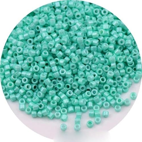 720 Stück 2 mm Glasperlen, undurchsichtige Farbe, gleichmäßige Abstandsperlen für die Herstellung von DIY-Schmuck, Kleidungsstücken und Zubehör-DD2122 Mintblau-2 mm 10 g 720 Stück von FDIMALTOR