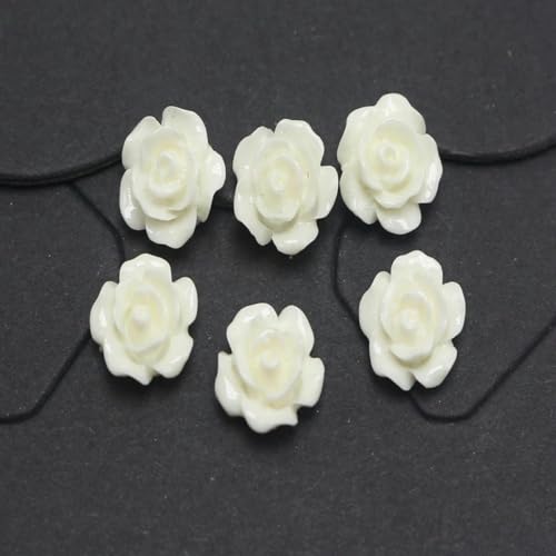 DIY Mischfarben Flatback Harz Rose Blume Cabochon 6mm-28mm Verzierung-50Stück 10mm Weiß von FDIMALTOR