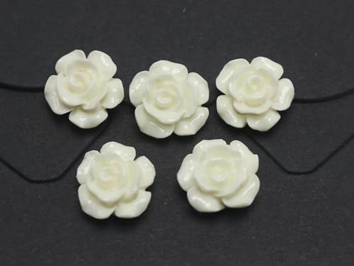 DIY Mischfarben Flatback Harz Rose Blume Cabochon 6mm-28mm Verzierung-50Stück 13 mm Weiß von FDIMALTOR