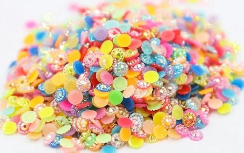 Jelly Crystal Mix Farben 4 mm, 5 mm, 6 mm Facetten Flatback Harz Strass Nail Art Kleidungsdekoration/Perlen-5mm 30000Stück von FDIMALTOR