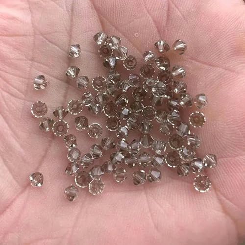 Kristall-Doppelkegel-Perle, 200 Stück/Los, 3,4,5,6,8,10 mm, tschechische lose Facettenglasperlen zur DIY-Schmuckherstellung, L Rauch, ca. 5 mm von FDIMALTOR