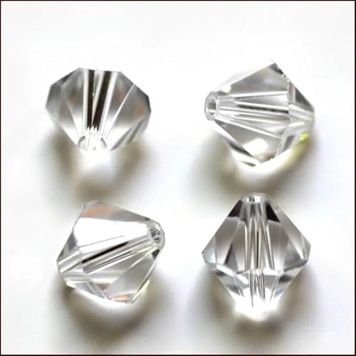 Kristall-Doppelkegel-Perle, 200 Stück/Los, 3,4,5,6,8,10 mm, tschechische lose facettierte Glasperlen zur DIY-Schmuckherstellung, Kristall, ca. 10 mm von FDIMALTOR