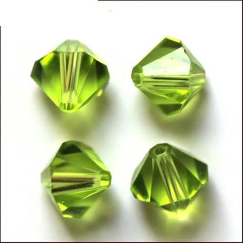 Kristall-Doppelkegel-Perle, 200 Stück/Los, 3,4,5,6,8,10 mm, tschechische lose facettierte Glasperlen zur DIY-Schmuckherstellung, Olivin, ca. 10 mm von FDIMALTOR