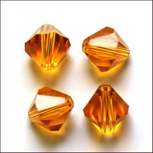 Kristall-Doppelkegel-Perle, 200 Stück/Los, 3,4,5,6,8,10 mm, tschechische lose facettierte Glasperlen zur DIY-Schmuckherstellung, Topas, ca. 8 mm von FDIMALTOR