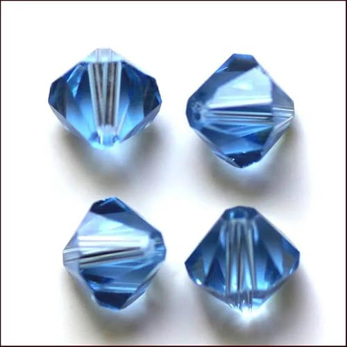 Kristall-Doppelkegel-Perle, 200 Stück/Los, 3,4,5,6,8,10 mm, tschechische lose facettierte Glasperlen zur DIY-Schmuckherstellung, heller Saphir, ca. 10 mm von FDIMALTOR