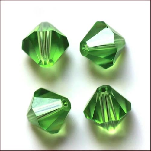 Kristall-Doppelkegel-Perle, 200 Stück/Los, 3,4,5,6,8,10 mm, tschechische lose facettierte Glasperlen zur Herstellung von DIY-Schmuck, hellgrün, ca. 5 mm von FDIMALTOR