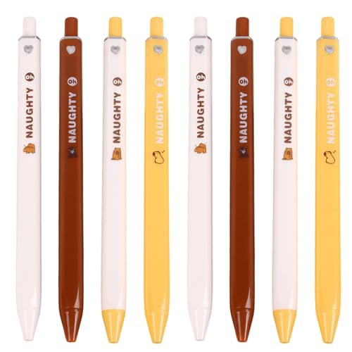 8 Stück Capybara Stifte, Capybara Kugelschreiber Stifte, Capybara Gelstift Set, Capybara Gelstift Niedlicher, Süße Einziehbare Stifte, Für Schule, Büro, Schreibwaren, Capybara-Motto-Partygeschenke von FDJZXW