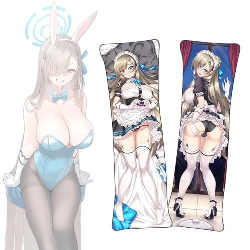 Anime Kissenbezüge Blue Archive Asuna Ichinose Anime Dakimakura Kurzer Plüschstoff Lebensgroßer Körper Kissenbezug von FDSAD