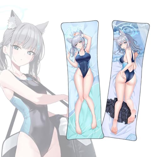 FDSAD Anime Kissenbezüge Blue Archive Sunaōkami Shiroko Anime Dakimakura Kurzer Plüschstoff Lebensgroßer Körper Kissenbezug von FDSAD