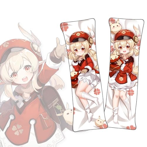 FDSAD Anime Kissenbezüge Genshin Impact Klee Anime Körper Kissen Dakimakura kurzer Plüschstoff lebensgroßer Körperkissenbezug von FDSAD