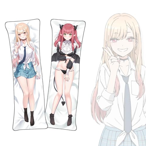 Anime Kissenbezüge My Dress-Up Darling Kitagawa Marin Dakimakura kurzer Plüschstoff doppelseitiger Anime Körper Kissenbezug von FDSAD