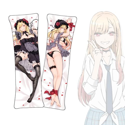 Anime Kissenbezüge My Dress-Up Darling Kitagawa Marin Dakimakura kurzer Plüschstoff doppelseitiger Anime Körper Kissenbezug von FDSAD