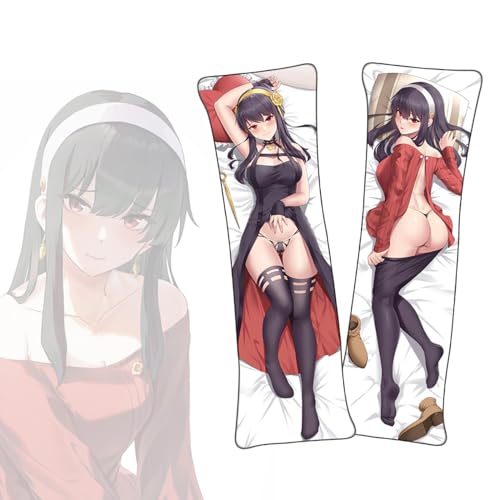 Anime Kissenbezüge SPY×Family Yor Forger Dakimakura kurzer Plüschstoff doppelseitiger Anime Körper Kissenbezug von FDSAD