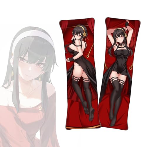 Anime Kissenbezüge SPY×FAMILY Yor Forger Dakimakura kurzer Plüschstoff doppelseitiger Anime Körper Kissenbezug von FDSAD