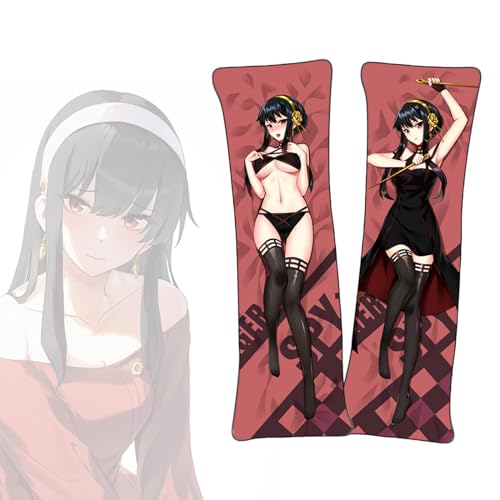 Anime Kissenbezüge SPY×Family Yor Forger Dakimakura kurzer Plüschstoff doppelseitiger Anime Körper Kissenbezug von FDSAD