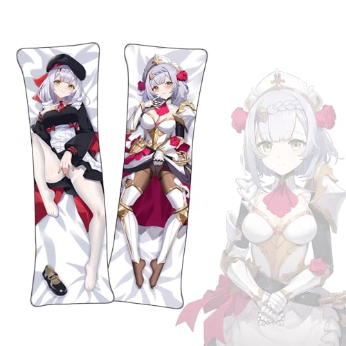 FDSAD Anime Kissenbezüge Genshin Impact Noelle Dakimakura kurzer Plüschstoff doppelseitiger Anime Körper Kissenbezug von FDSAD