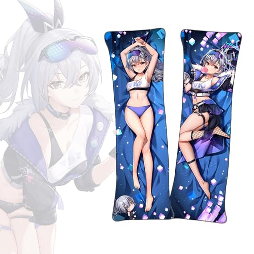 Anime Kissenbezüge Honkai: Star Rail Silver Wolf Anime Körper Kissen Dakimakura kurzer Plüschstoff doppelseitiger Körperkissenbezug von FDSAD