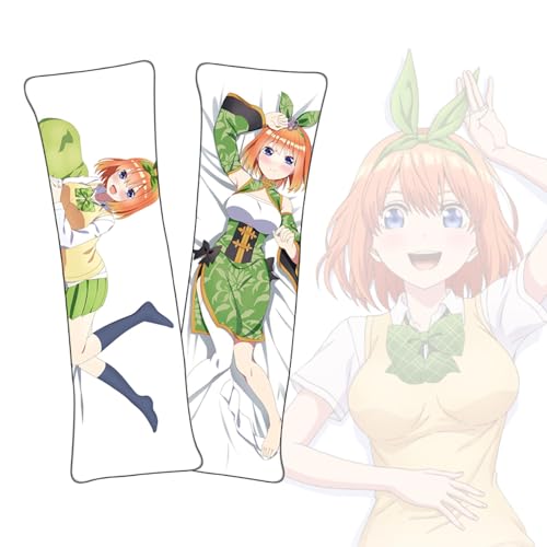 Anime Kissenbezüge The Quintessential Quintuplets Nakano Yotsuba Dakimakura kurzer Plüschstoff doppelseitiger Anime Körper Kissenbezug von FDSAD