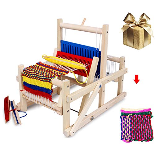 FDYD Großer traditioneller hölzerner Deluxe Webstuhl, der mit Zubehör Anfänger Craft Toy Kit Box Hand Knitting Set DIY Werkzeug Holz Natur Webstuhl Intellektuelle Entwicklung von FDYD