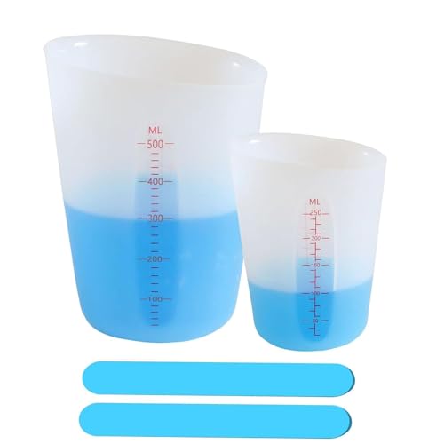 Messbecher aus Silikon, Silikon Messbecher Krüge, Klein Messbecher, Silikonbecher, Silikonbecher Zum Gießen, ilikon Messbecher Set 250ml 500ml,Silikonbecher, Silikon Messbecher Epoxidharz von FEADBYT