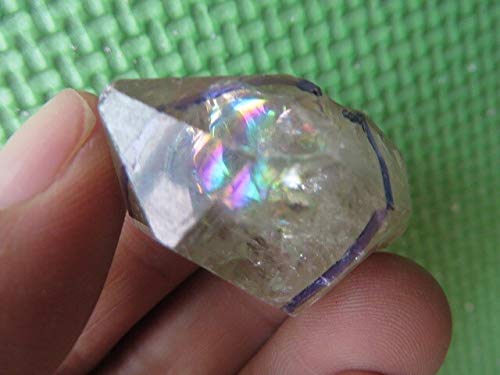 FEECOZ 95 Karat tibetischer wasserklarer Quarzkristall, Herkimer-Diamant, tolle Regenbogen natürlicher Glanz von FEECOZ