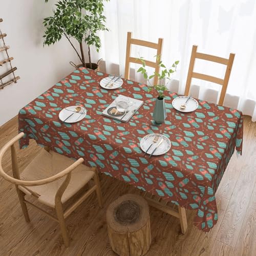 Küche Restaurant Innendekoration Staubdichte Tischdecke, Herbstelemente Blau Karierte Stricknadeln,Wie Gezeigt,137x183 von FEEHSP