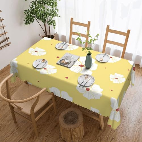 Staubdichte Tischdecke für Küche, Restaurant, Innendekoration, gelbe Hintergrundblumen,Wie Gezeigt,137x183 von FEEHSP