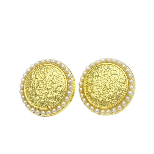 FEFEF 10 Stück Metall-Nähknöpfe, Metall-Perlenknöpfe for goldene, runde Metall-Perlenknöpfe, Sonnenblumen-Perlenknöpfe for Nähen von Perlmuttknöpfen(Gold,18 mm) von FEFEF