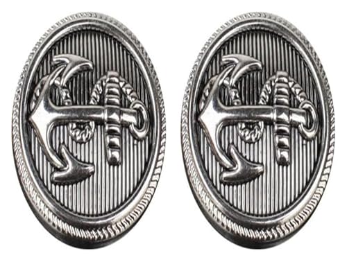 FEFEF 12er-Pack, Metall-Nähknöpfe, Metall-Schaftknöpfe mit Anker-Design, Nähzubehör(Silver,15mm) von FEFEF