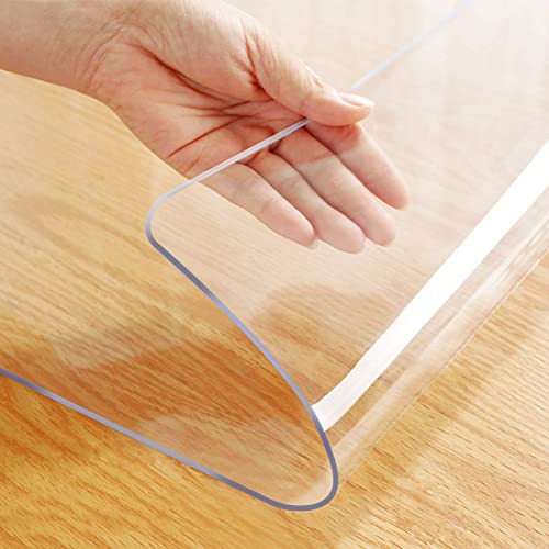 Leicht zu reinigende Kristall-PVC-Tischabdeckung, Schutz, transparente Vinyl-Tischdecken, wasserdicht, abwischbar, transparente Kunststoff-Schreibtischunterlage für Esszimmer, Wohnzimmer, Couchtisch Leicht zu reinigende Kristall-PVC-Tischabdeckung, Schutz, transparente Vinyl-Tischdecken, wasserdicht, abwischbar, transparente Kunststoff-Schreibtischunterlage für Esszimmer, Wohnzimmer, Couchtisch von FEHAONST
