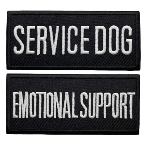 2 Stück 8,9 cm Diensthund, emotionale Unterstützung, Moral, taktischer Aufnäher, bestickte Applikation, Emblem, Verschluss mit Klettverschluss von FEIDICK