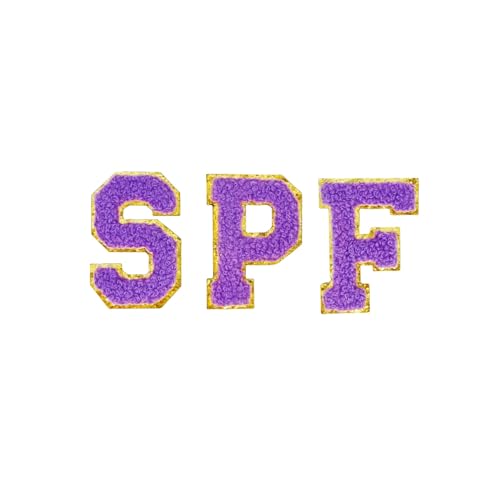 5,5 cm violette Chenille-Buchstaben-Aufnäher, selbstklebende Buchstaben für Kleidung, Buchstaben zum Aufkleben für Kosmetiktaschen, Reisetaschen, Rucksäcke (LSF) von FEIDICK