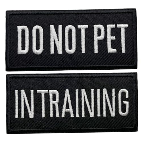 Taktischer Aufnäher, 8,9 cm, Aufschrift "Do Not Pet in Training Moral", bestickt, mit Klettverschluss, 2 Stück von FEIDICK