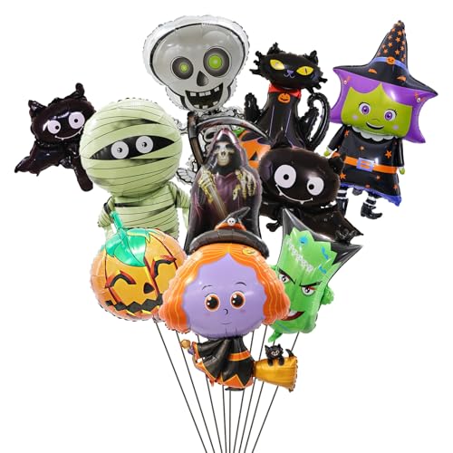 10 PCS Halloween Luftballons FEIEQILAI-Halloween Dekoration Ballons Party Deko Luftballons Halloween Dekoration Halloween Ballon Set Halloween Party Deko Halloween Deko Set von FEIEQILAI