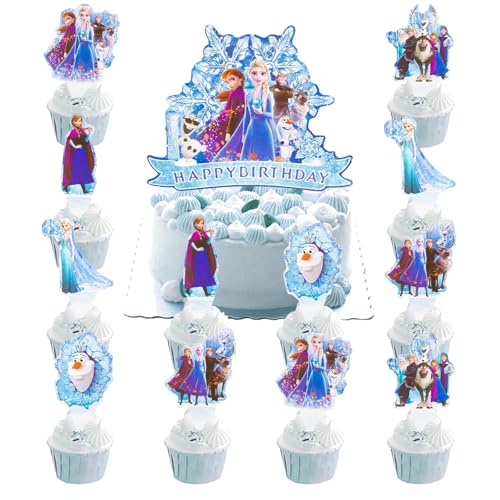 13PCS Snowflake Cake Decoration FEIEQILAI-Cartoon Kuchendekoration Tortendeko Geburtstag Dekoration Party Kuchen Dekore Tortendeko Geburtstag Mädchen Kuchendeko Geburtstag von FEIEQILAI