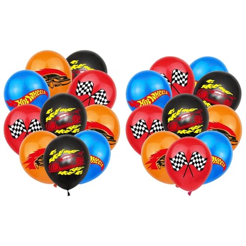 20pcs Rennwagen Luftballons Deko FEIEQILAI- Racing Party Set Deko Rennwagen Geburtstagsdeko Ballons Set Latex Luftballons Geburtstag Set Geburtstag Ballon Party Zubehör für Kinder von FEIEQILAI