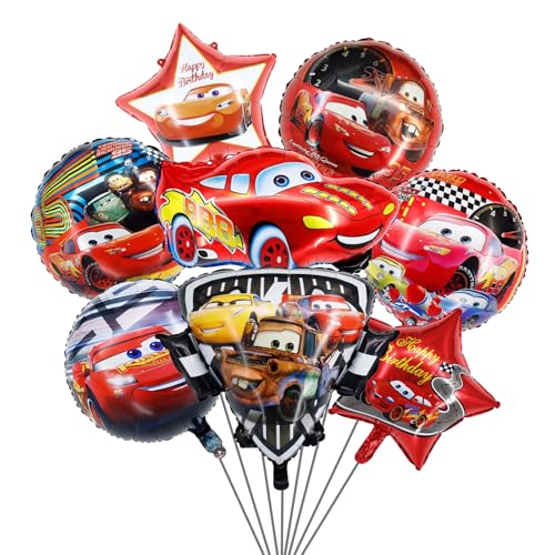 8 Stück Auto Folienballon FEIEQILAI Car Geburtstagsdeko Auto Luftballons Partydeko Rennauto Ballons Geburtstag Deko Geburtstag Jungen folienluftballon für Kindergeburtstag Deko Party von FEIEQILAI