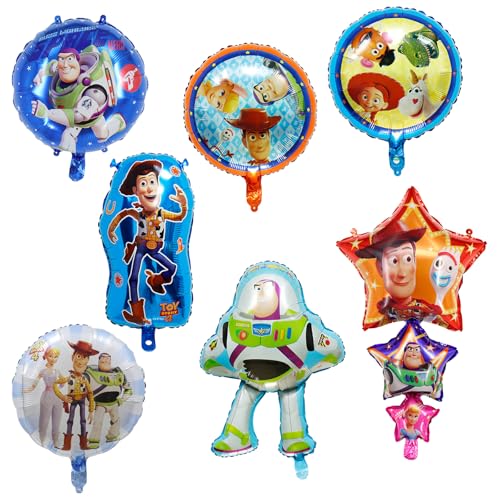 FEIEQILAI 7 pieces Folienballons Geburtstagsparty Dekoration Kinderballons Runden Folienballons Spielzeugballon Partygeschenk für Kinder und Jungen Mädchen Party Deko Ballons von FEIEQILAI