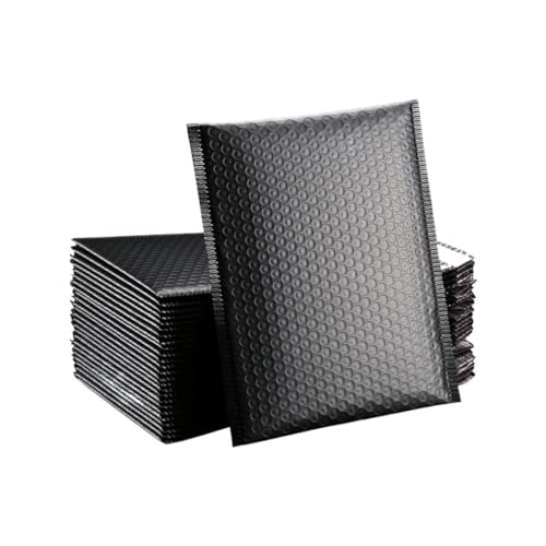 Luftpolsterumschlag 10 Stück 50 Stück schwarze Verpackungsumschläge Luftpolstertaschen Poly-Versandtaschen selbstklebend gepolstert nutzbar 13 x 18 cm Versandbeutel Versiegelungspaketbeutel Luftpolste von FEIFEIFEI