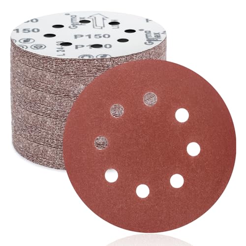 FEIHU Exzenterschleifer schleifpapier 125mm klett 50 Stück, 8 Loch schleifscheiben 125mm Rund klett für Holz Metall und Farbe 180 Körnung von FEIHU