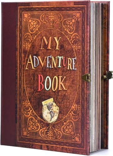 FEIYU BUY My Adventure Book Scrapbook - Retro-Stil geprägtes Fotoalbum mit 124 Seiten, DIY Memory Travel Journal für Paare, Jahrestag, Hochzeit und Valentinstag Geschenke (Retro-Filmstil) von FEIYU BUY