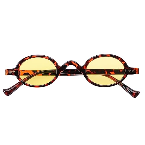 FELTECHELECTR 1 Paar Vintage-Sonnenbrille ovale sonnenbrille Festival-Foto-Requisite Damen the hallow halloween mitgebsel schnapsgläser Party-Sonnenbrille Brille mit Leopardenmuster ac Yellow von FELTECHELECTR